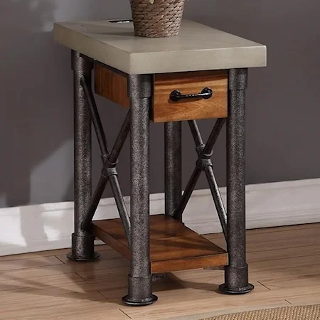 Steampunk Side Table with Drawer